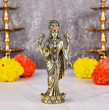 Lakshmi Idol (Brass, 6 inch)